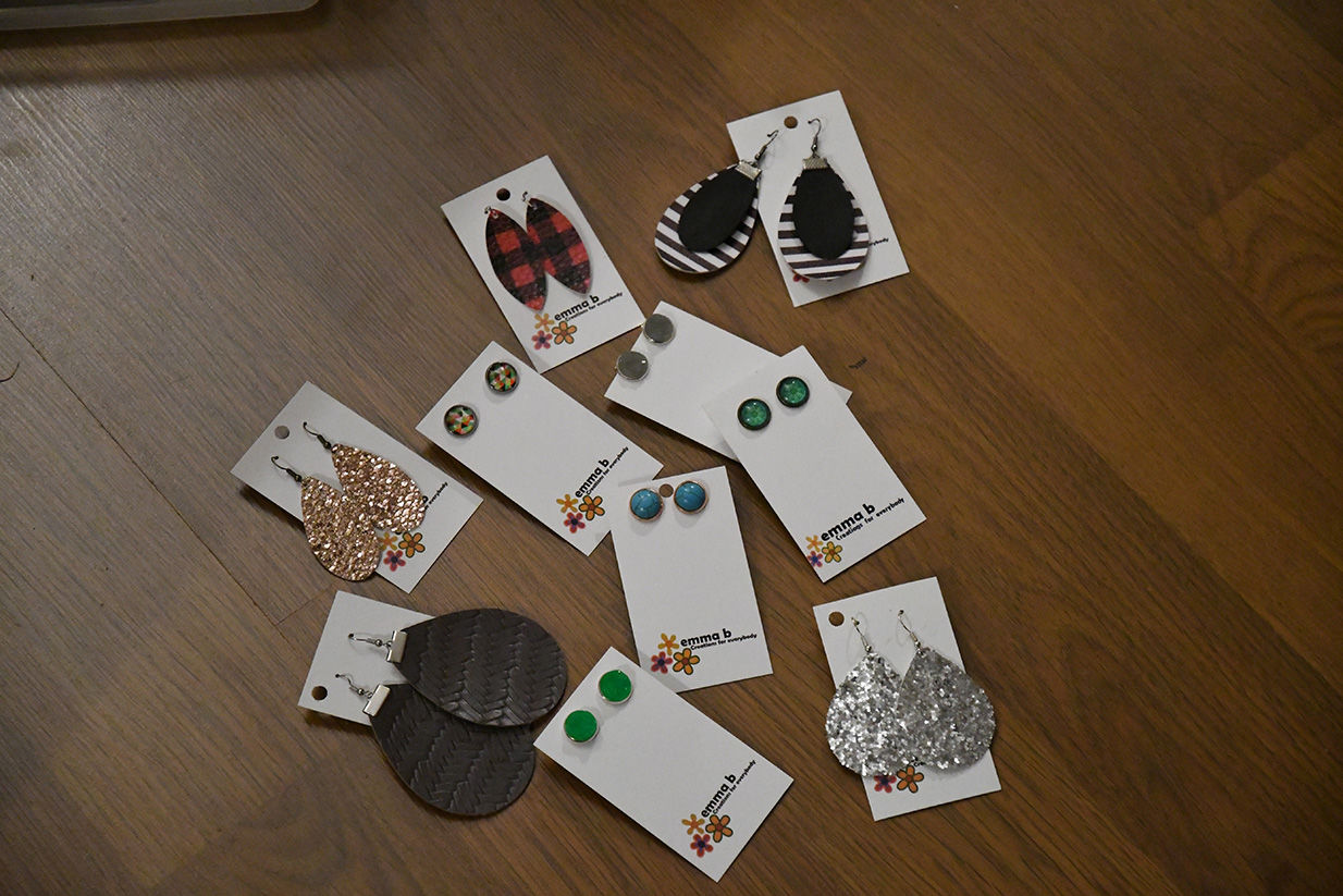 Earrings made by Emma Boeke